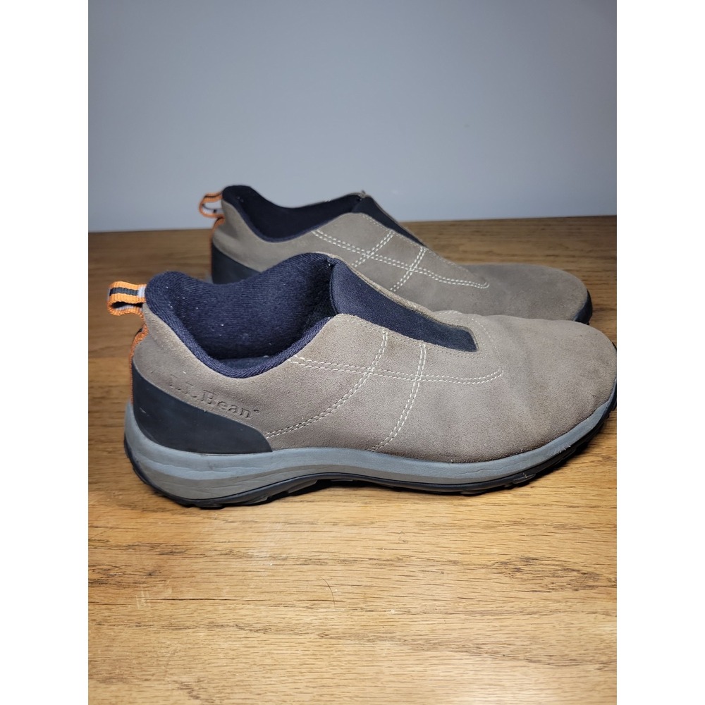 LL Bean Mens Brown Leather Slip On Causal Shoes Size 8 1/2 M Outdoor Comfort
